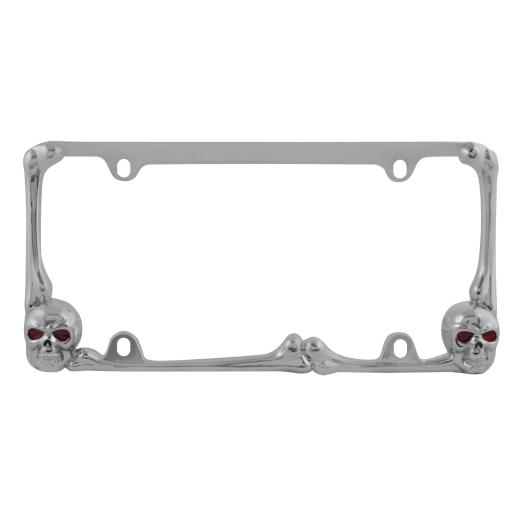 Pilot Skull W/ Red LED License Plate Frame